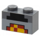 LEGO kocka 1x2 működő kemence mintával (Minecraft), sötétszürke (37228)